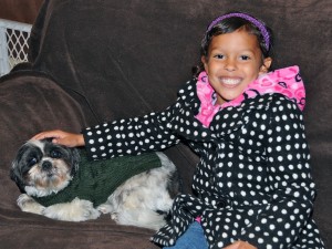 little girl with shih tzu