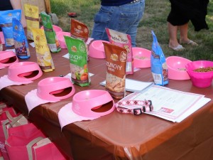 table with Nutro crunchy treats.